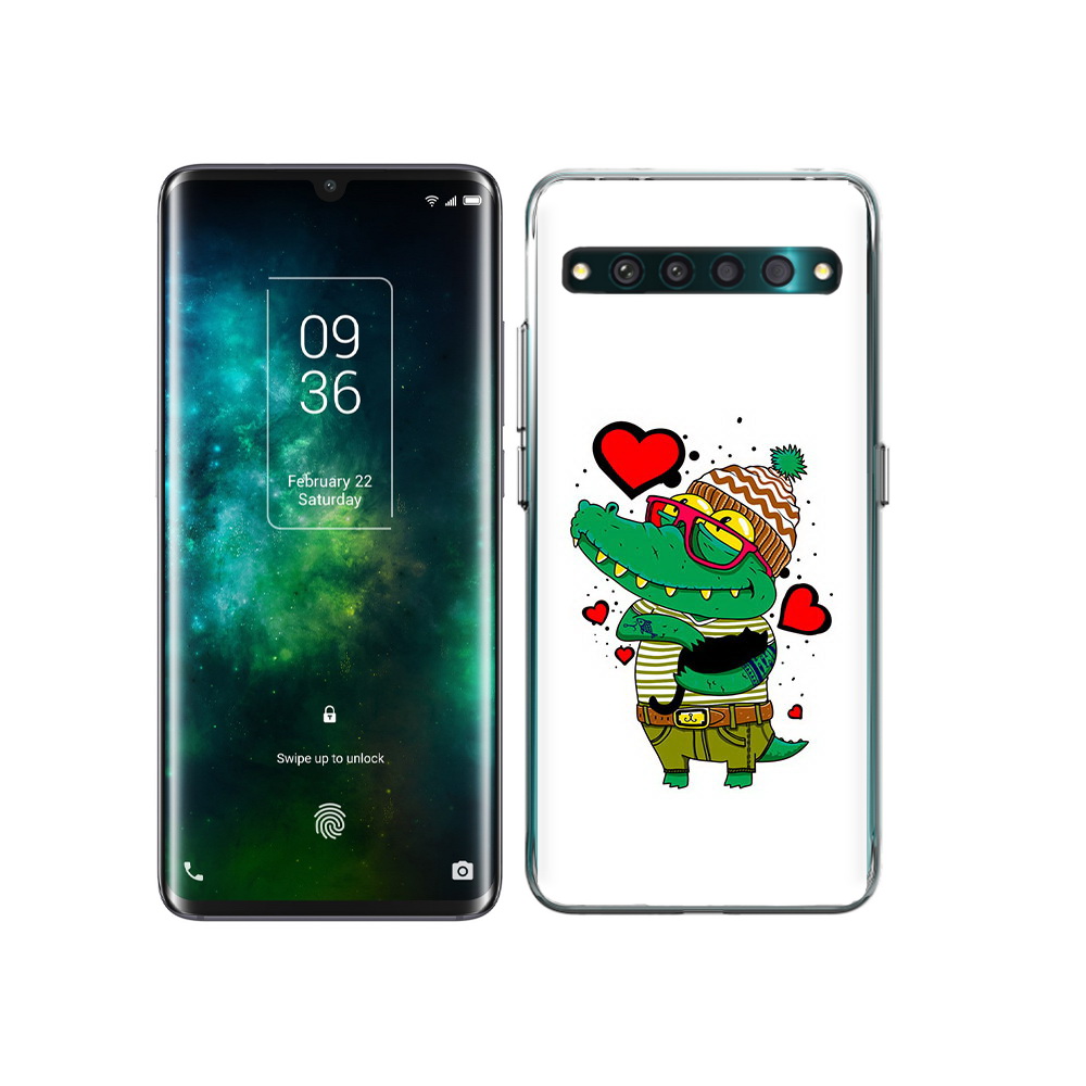 

Чехол MyPads Tocco для TCL 10 Pro Влюбленный крокодил, Прозрачный, Tocco