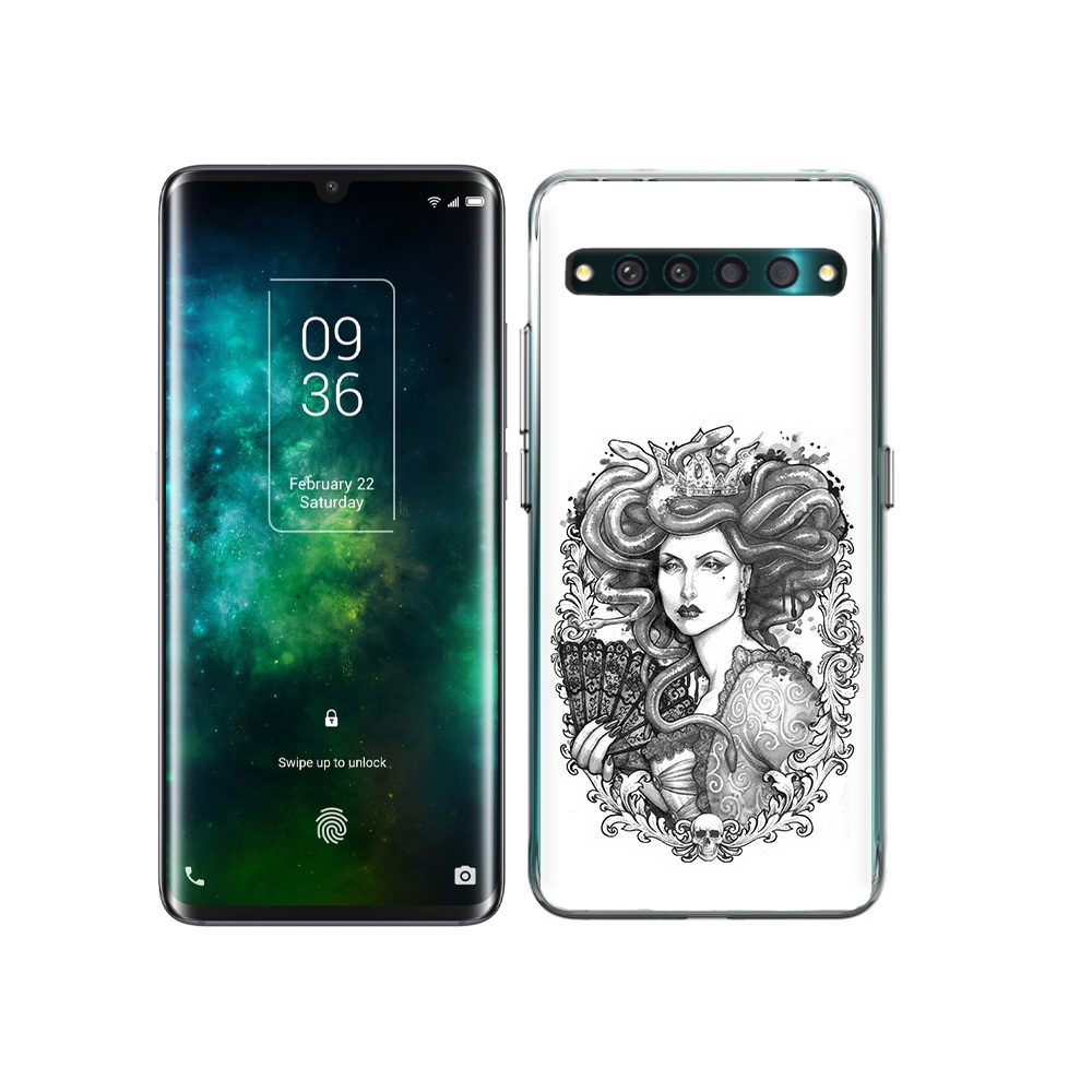 

Чехол MyPads Tocco для TCL 10 Pro медуза черно белый, Прозрачный, Tocco