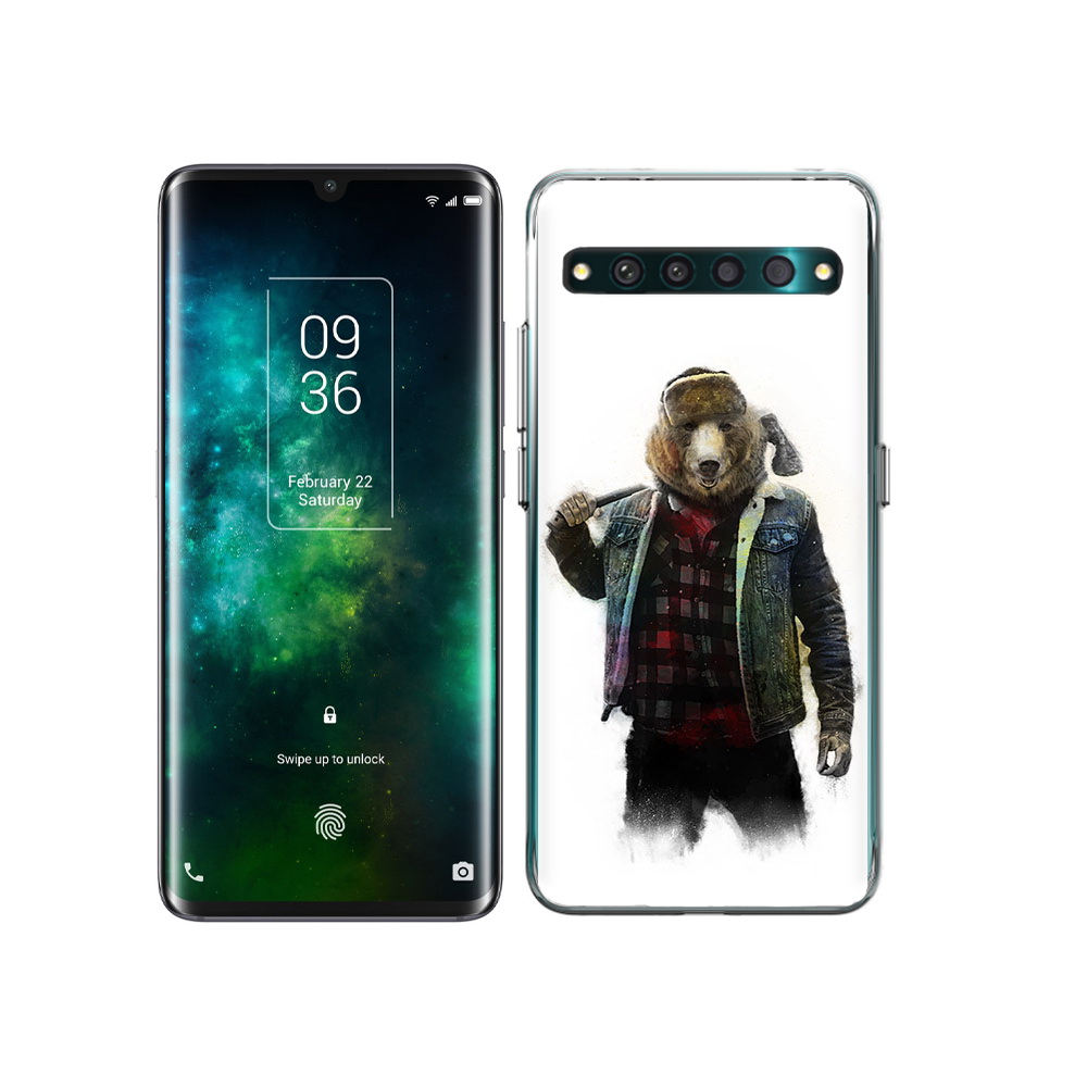 

Чехол MyPads Tocco для TCL 10 Pro медведь с топором, Прозрачный, Tocco