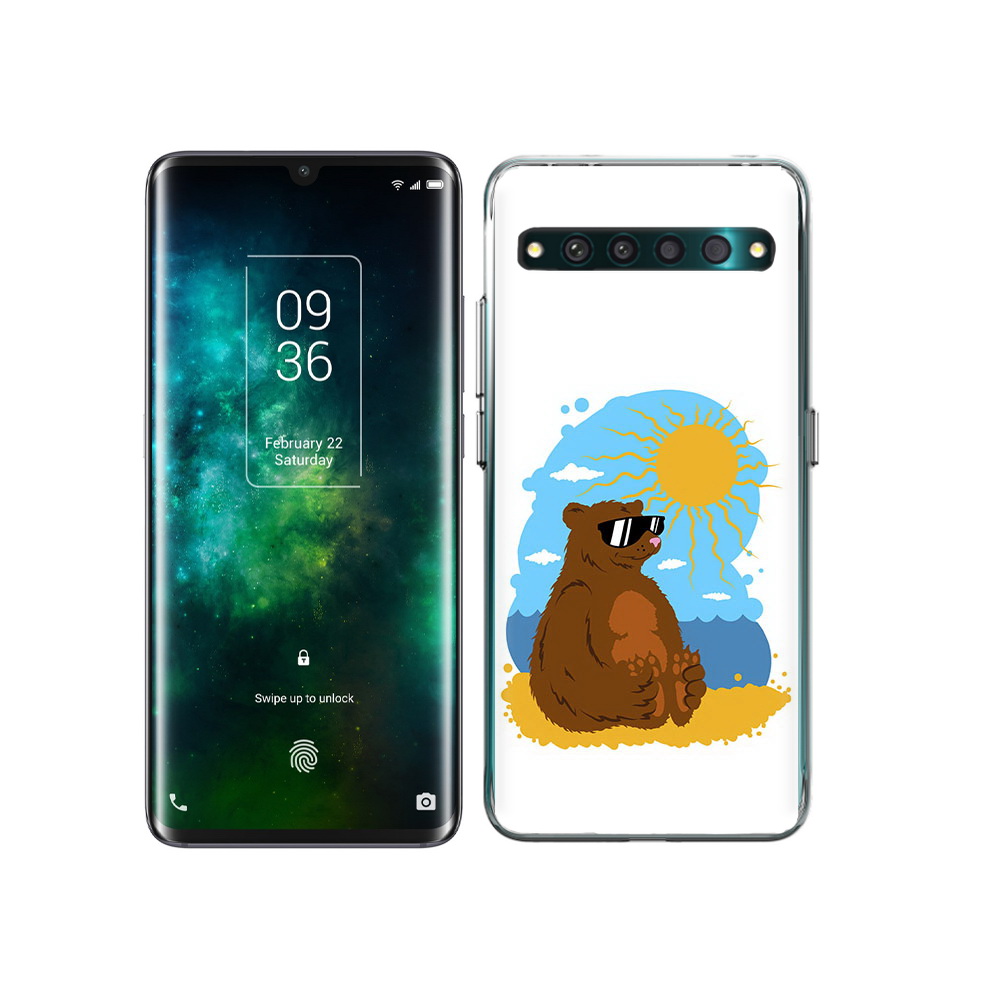 

Чехол MyPads Tocco для TCL 10 Pro медведь на чиле, Прозрачный, Tocco