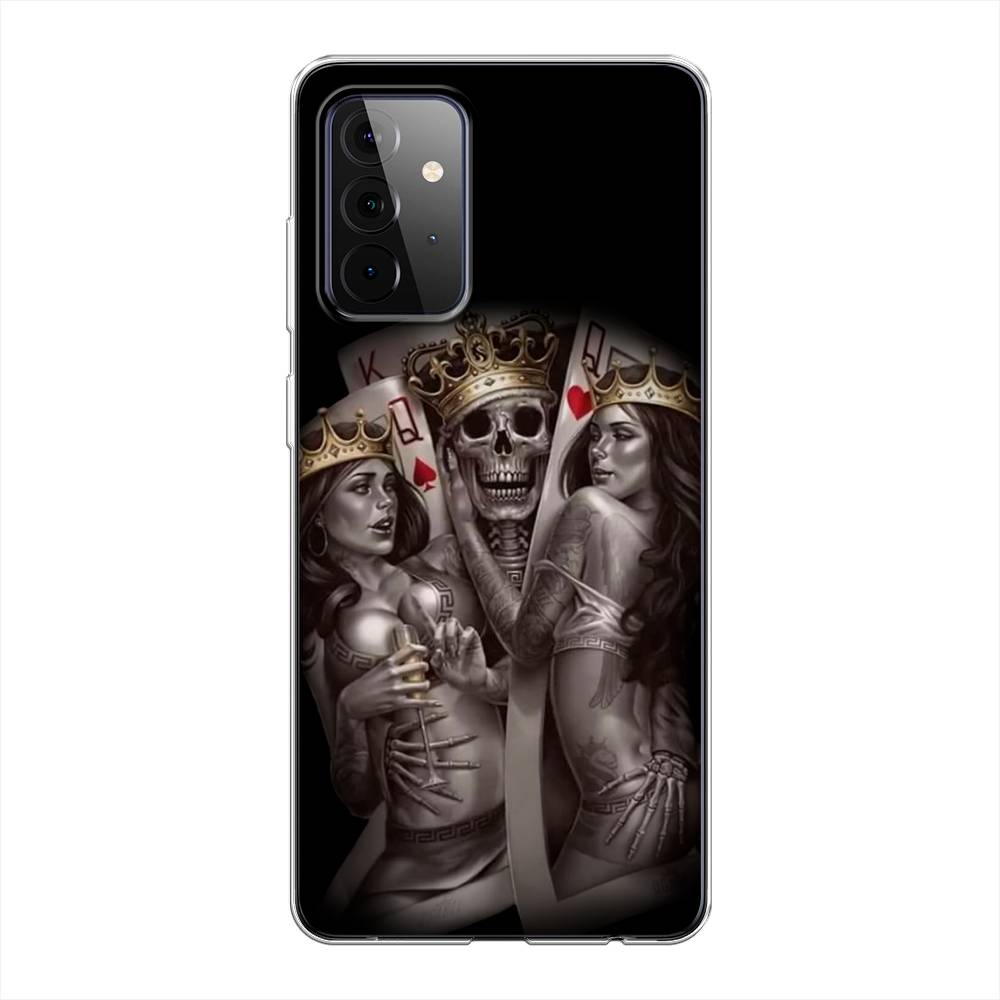 

Чехол на Samsung Galaxy A72 "Карты король и королевы", Серый;желтый, 2101950-6