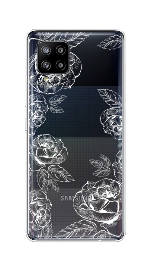 

Чехол на Samsung Galaxy A42 "Розы графика", Черный;серый, 2101750-2