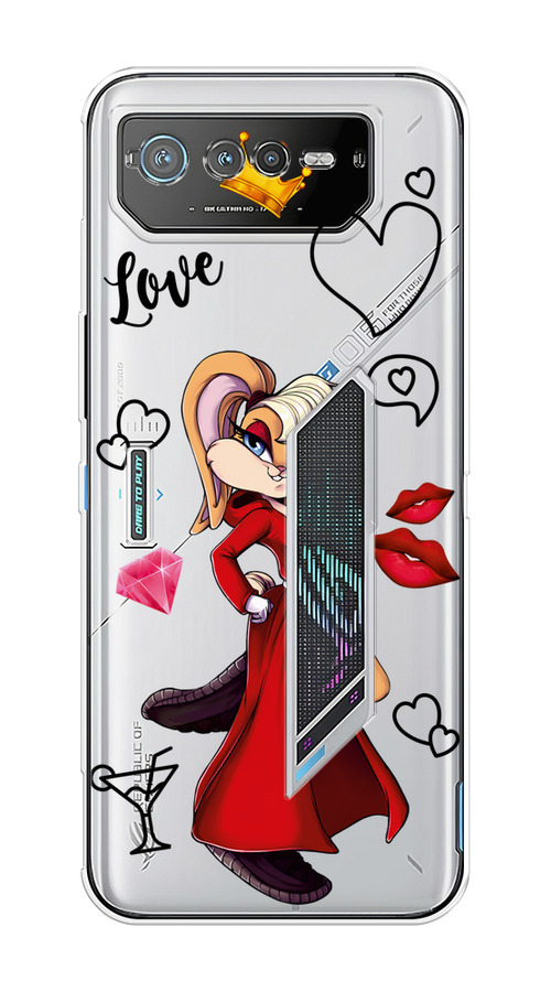 

Чехол на Asus ROG Phone 6 "Rich Lola Bunny", Красный;бежевый;оранжевый, 44650-6