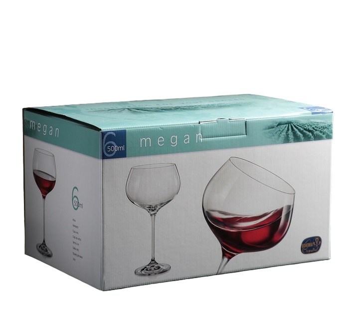 Набор бокалов для вина Bohemia Crystal «Меган», 500 мл, 6 шт