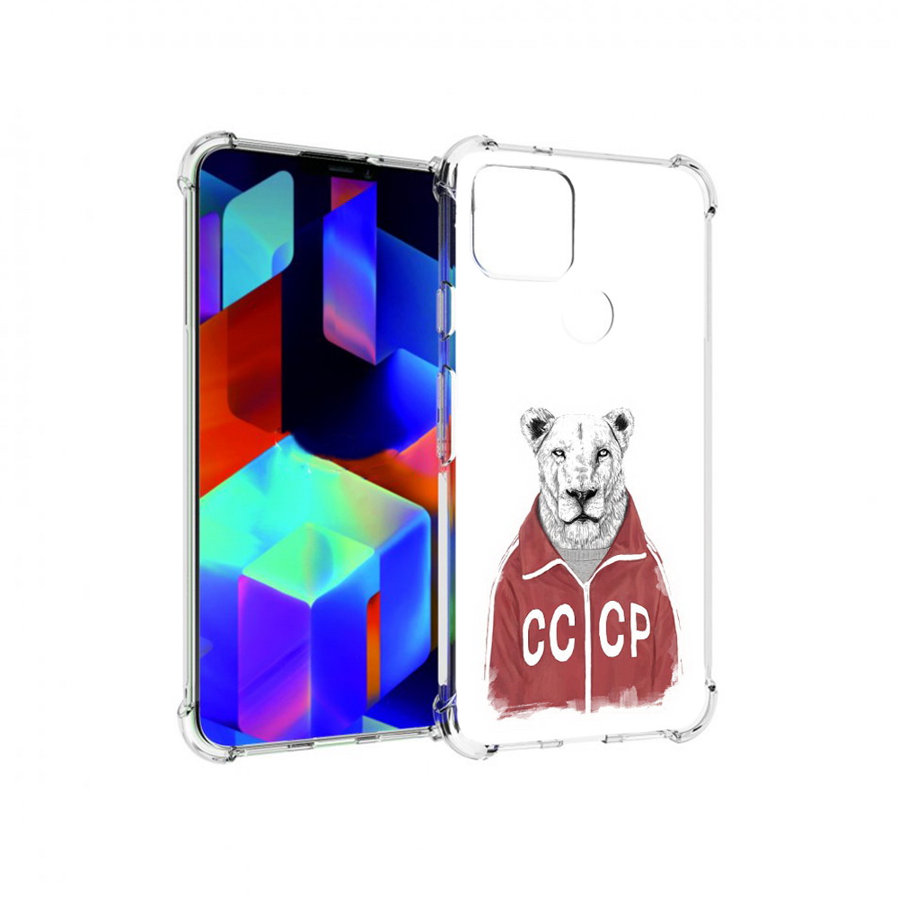 

Чехол MyPads Tocco для Google Pixel 5 львица ссср, Прозрачный, Tocco