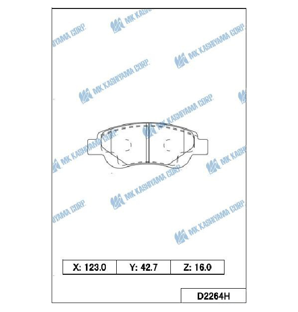 

Тормозные колодки Kashiyama передние с антискрипной пласттиной D2264H