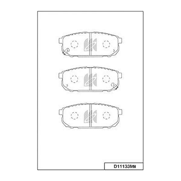 фото Kashiyama d11133mh колодки тормозные, задние (с антискрипной пластиной) () 1шт