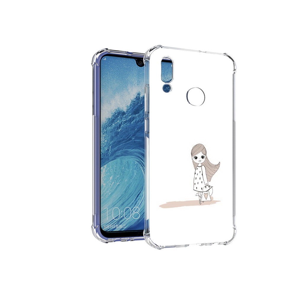 Чехол MyPads Tocco для Huawei P Smart (2019) Девочка с сумкой