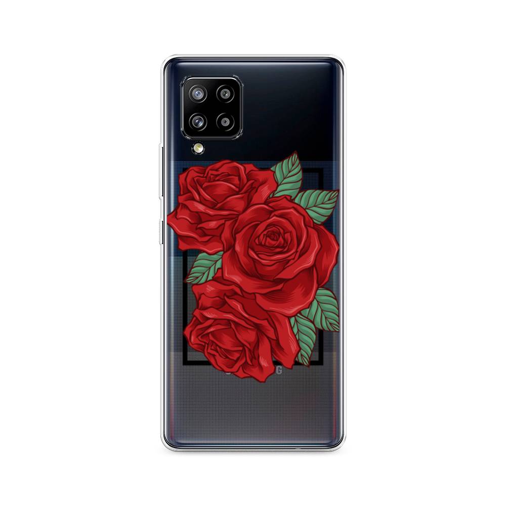 

Чехол на Samsung Galaxy A42 "Три алые розы", Красный, 2101750-2