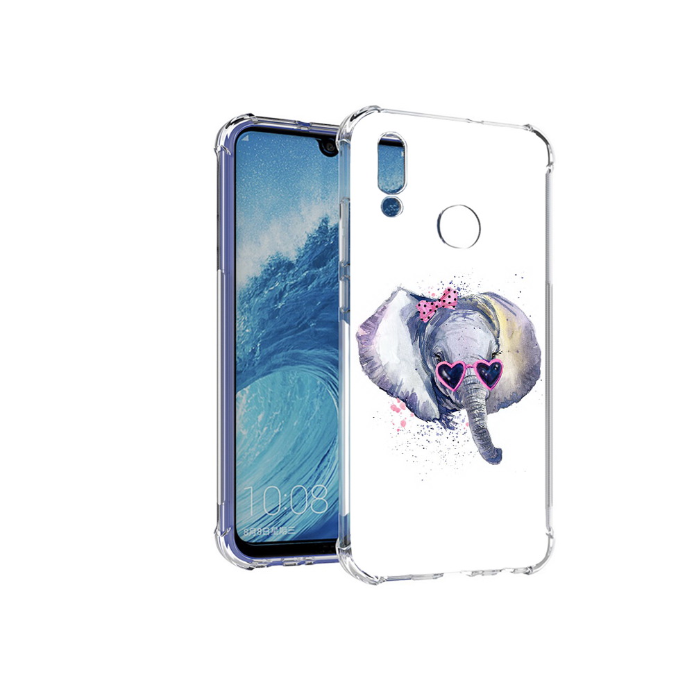 

Чехол MyPads Tocco для Huawei P Smart (2019) слоник в очках, Прозрачный, Tocco