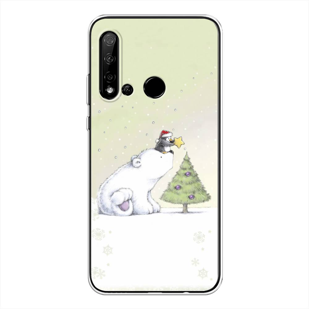 

Чехол на Huawei Nova 5i "Украшение елки", Белый;бежевый, 69850-5