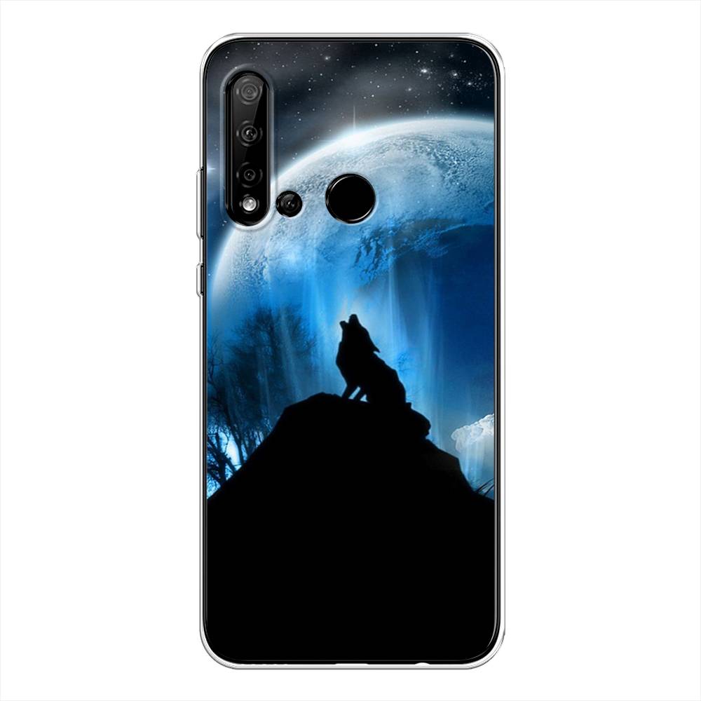 

Чехол на Huawei Nova 5i "Волк 2", Синий;черный;белый, 69850-1
