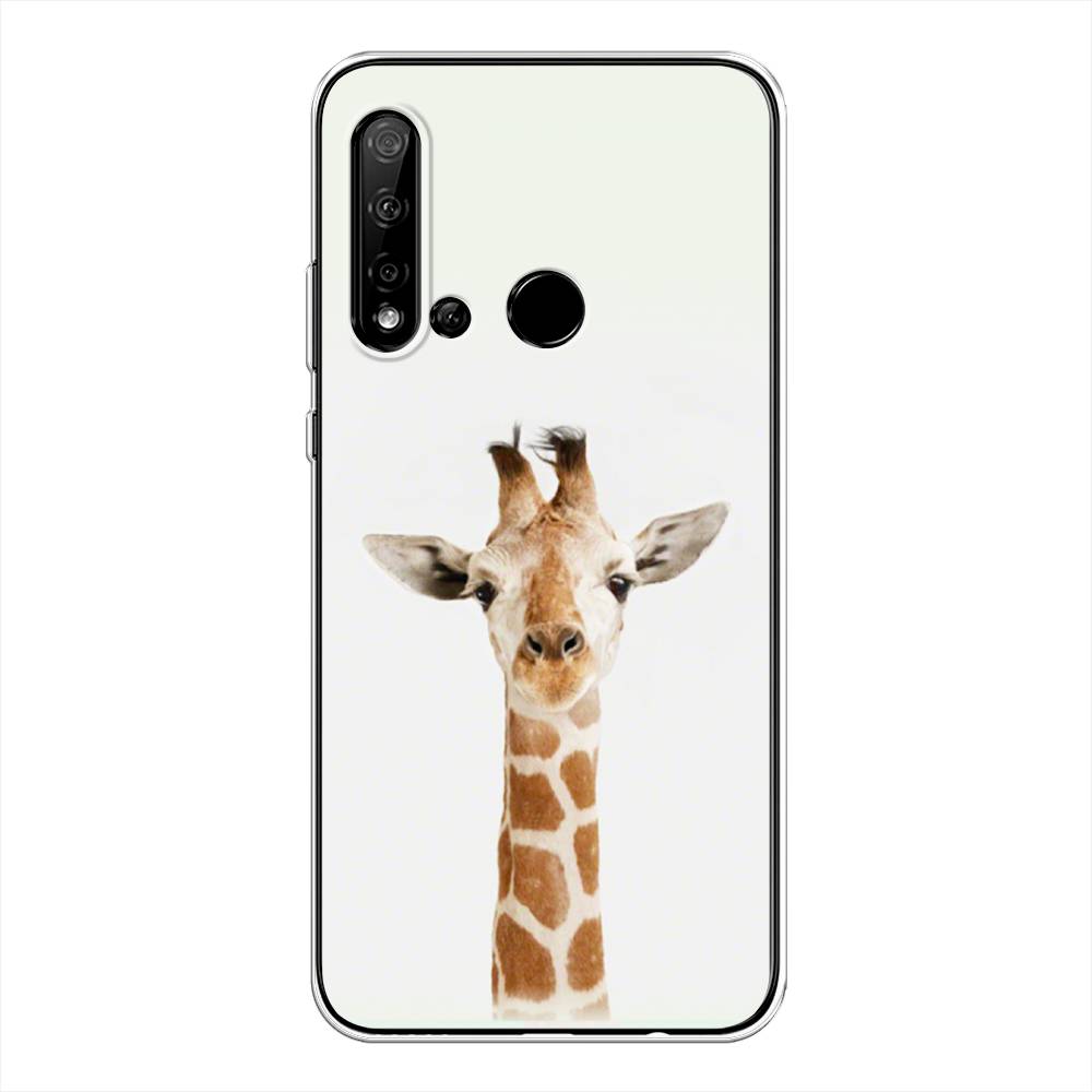 

Чехол на Huawei Nova 5i "Любопытный жираф", Бежевый;коричневый, 69850-1