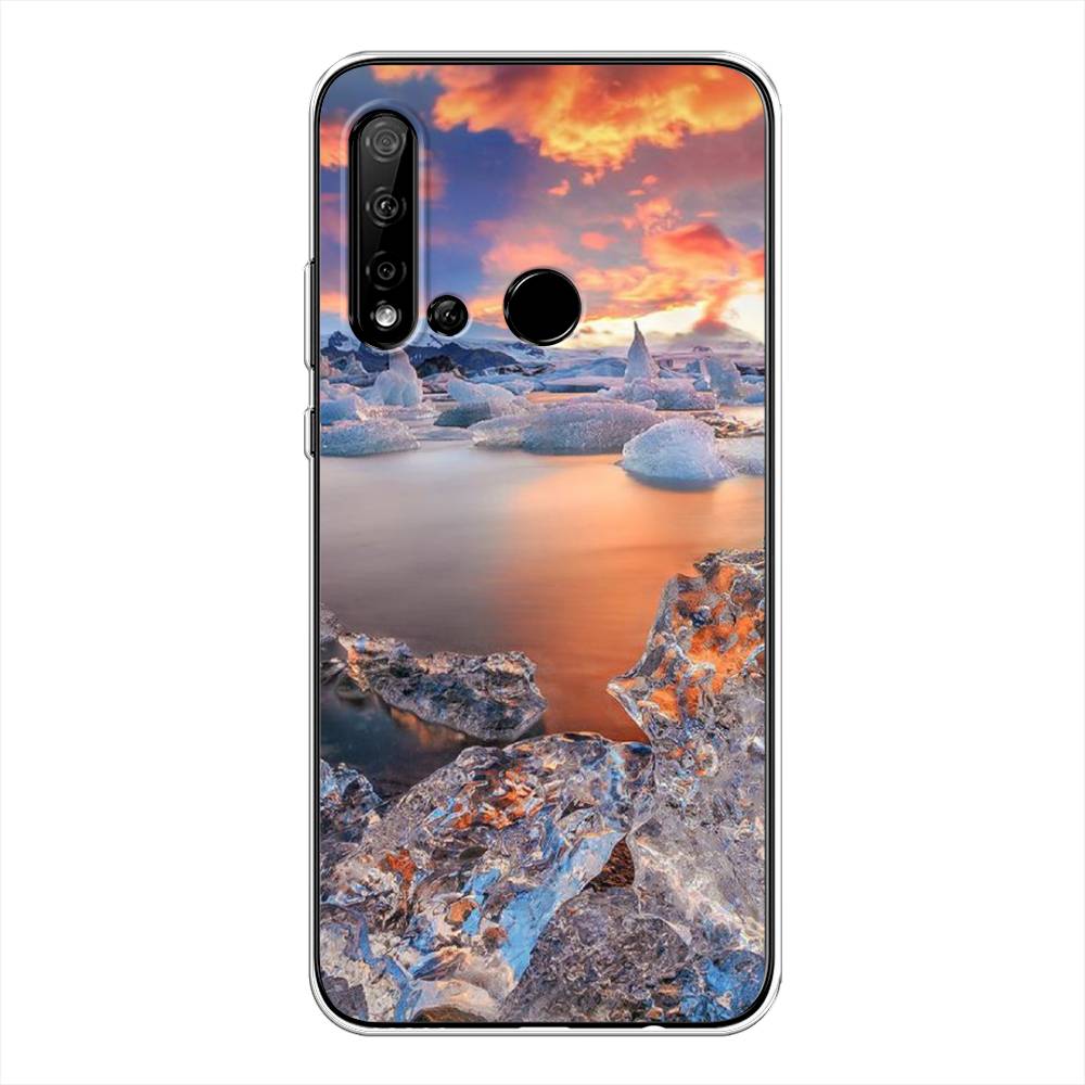 

Чехол на Huawei Nova 5i/P20 Lite 2019 "Ледники", Синий;оранжевый, 69850-2