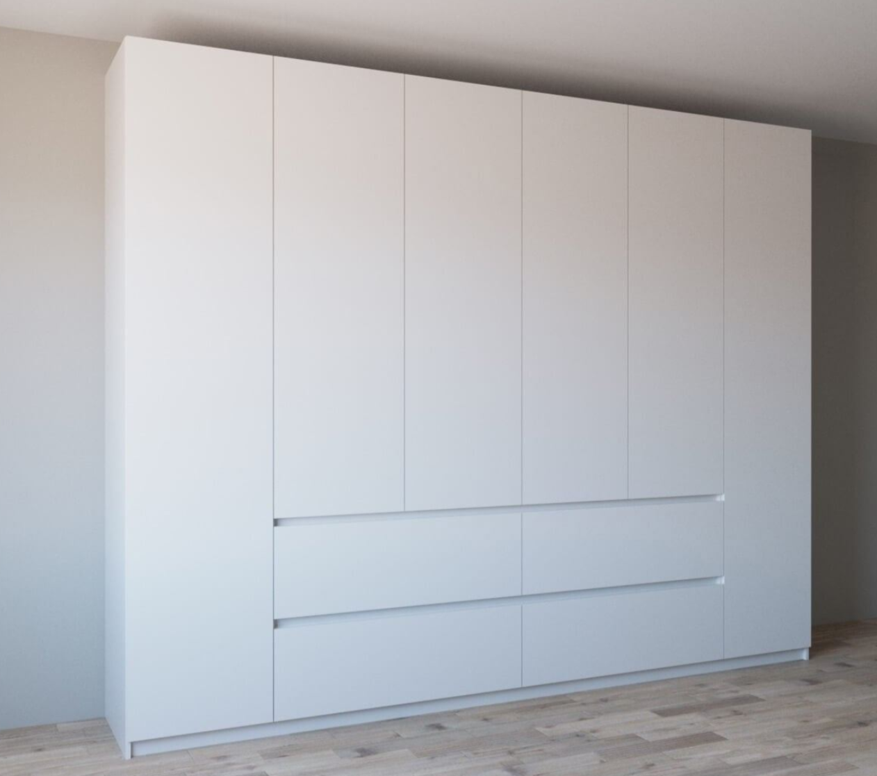 

Шкаф распашной QualisMebel Лорд 2800х500х2200, Белый, Лорд