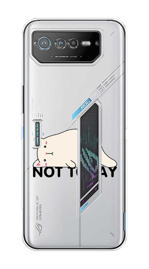 

Чехол на Asus ROG Phone 6 "Cat not today", Белый;розовый;черный, 44650-1