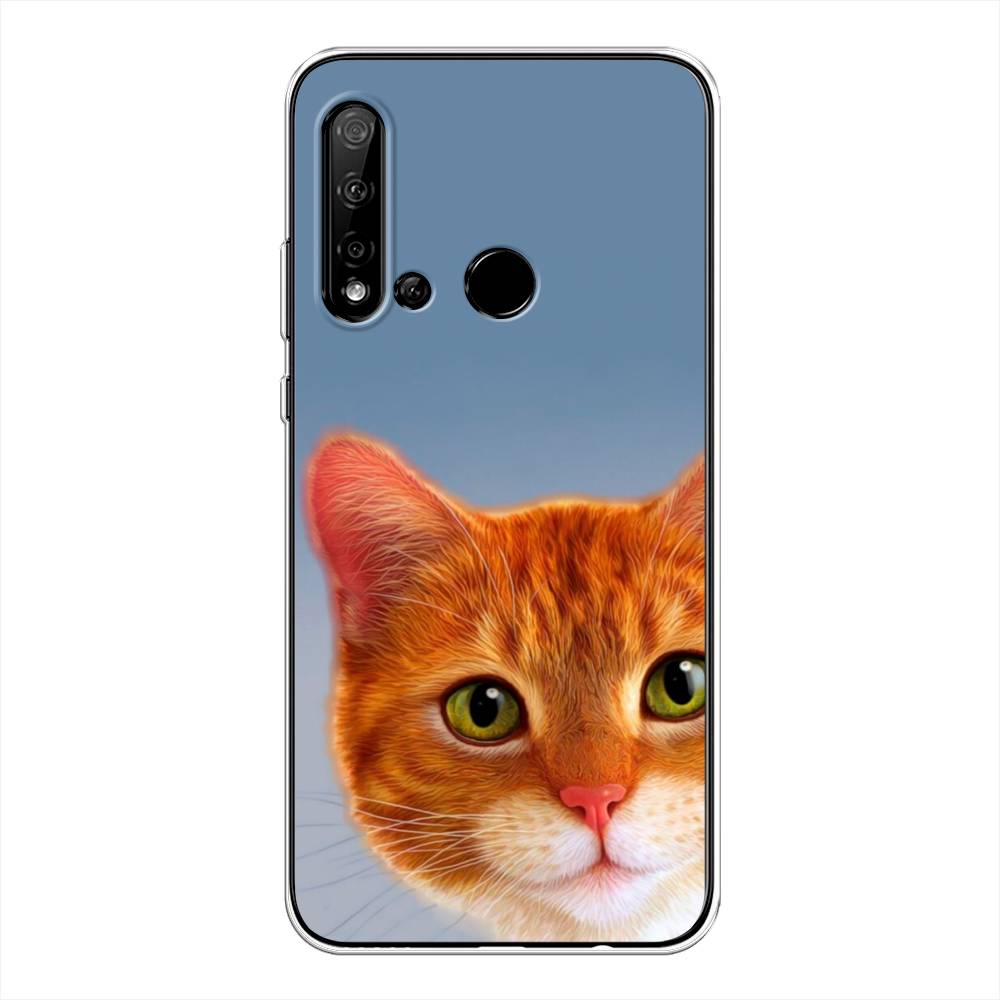 

Чехол на Huawei Nova 5i "Любопытный котик", Коричневый, 69850-1