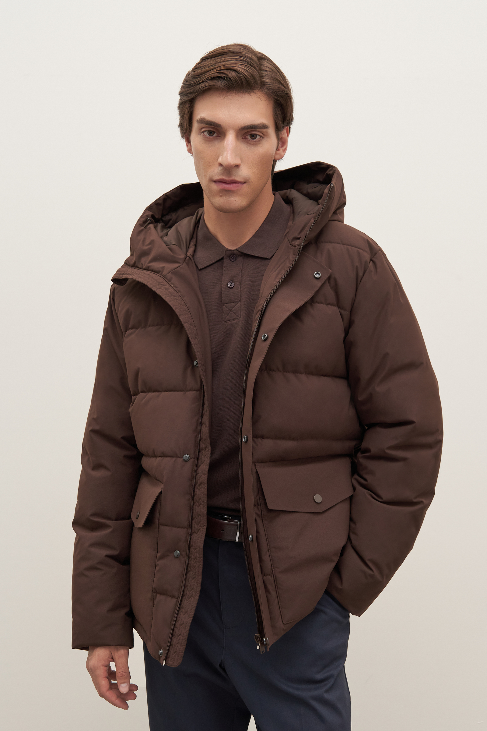 

Куртка мужская Finn Flare FAD21066 коричневая 2XL, Коричневый, FAD21066
