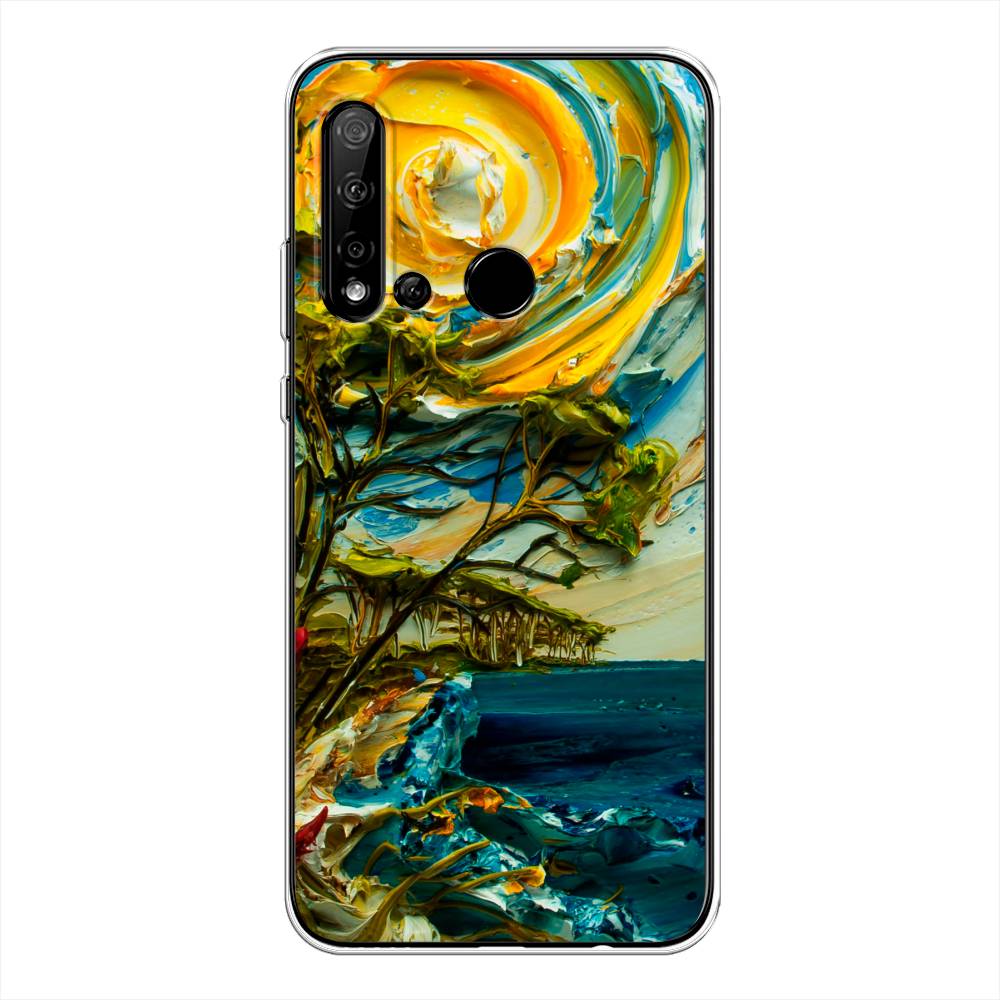 

Чехол на Huawei Nova 5i "Солнце живопись", Желтый;синий, 69850-4