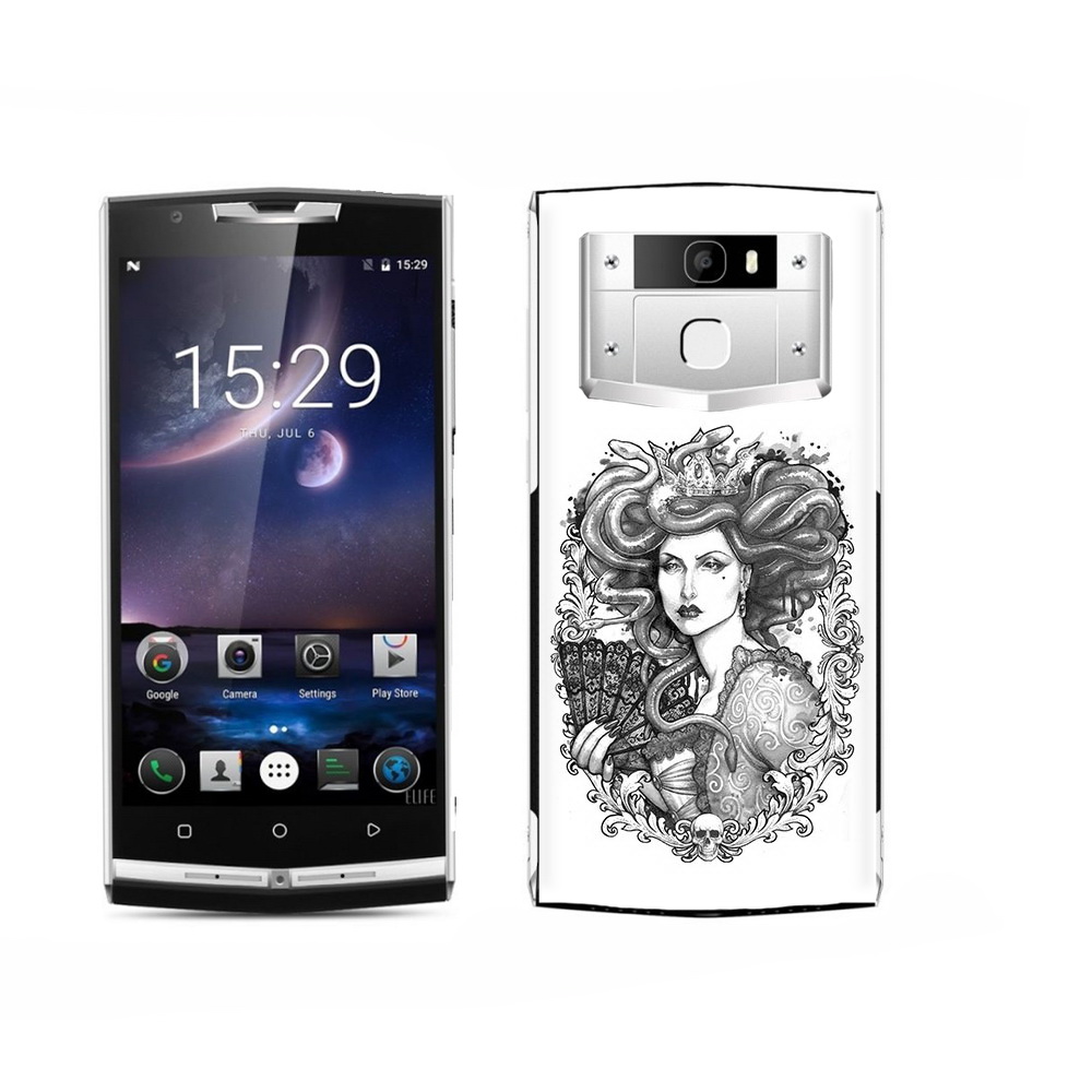 

Чехол MyPads Tocco для Oukitel K15 Plus медуза черно белый, Прозрачный, Tocco