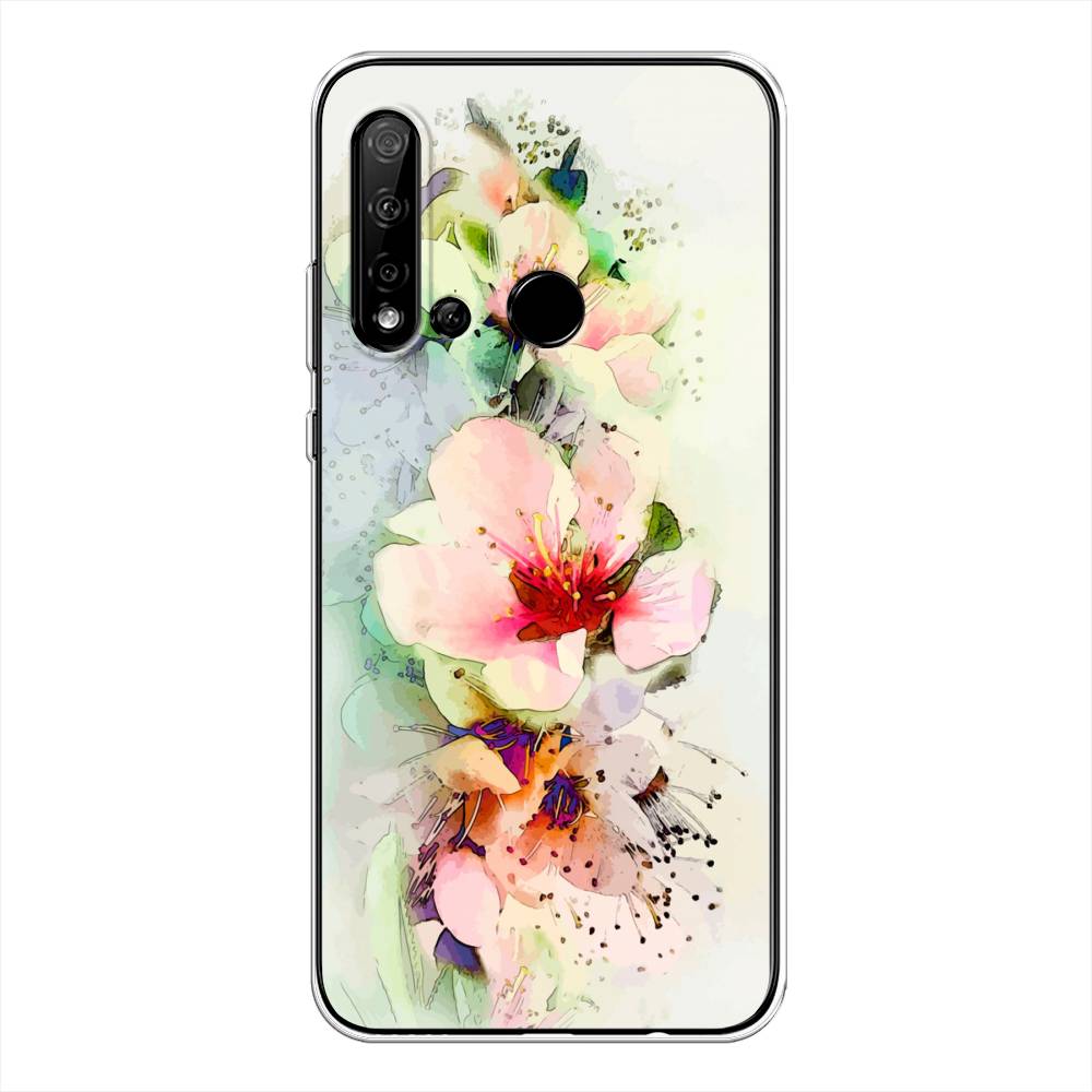 

Чехол на Huawei Nova 5i "Нежные цветы", Зеленый;розовый, 69850-2