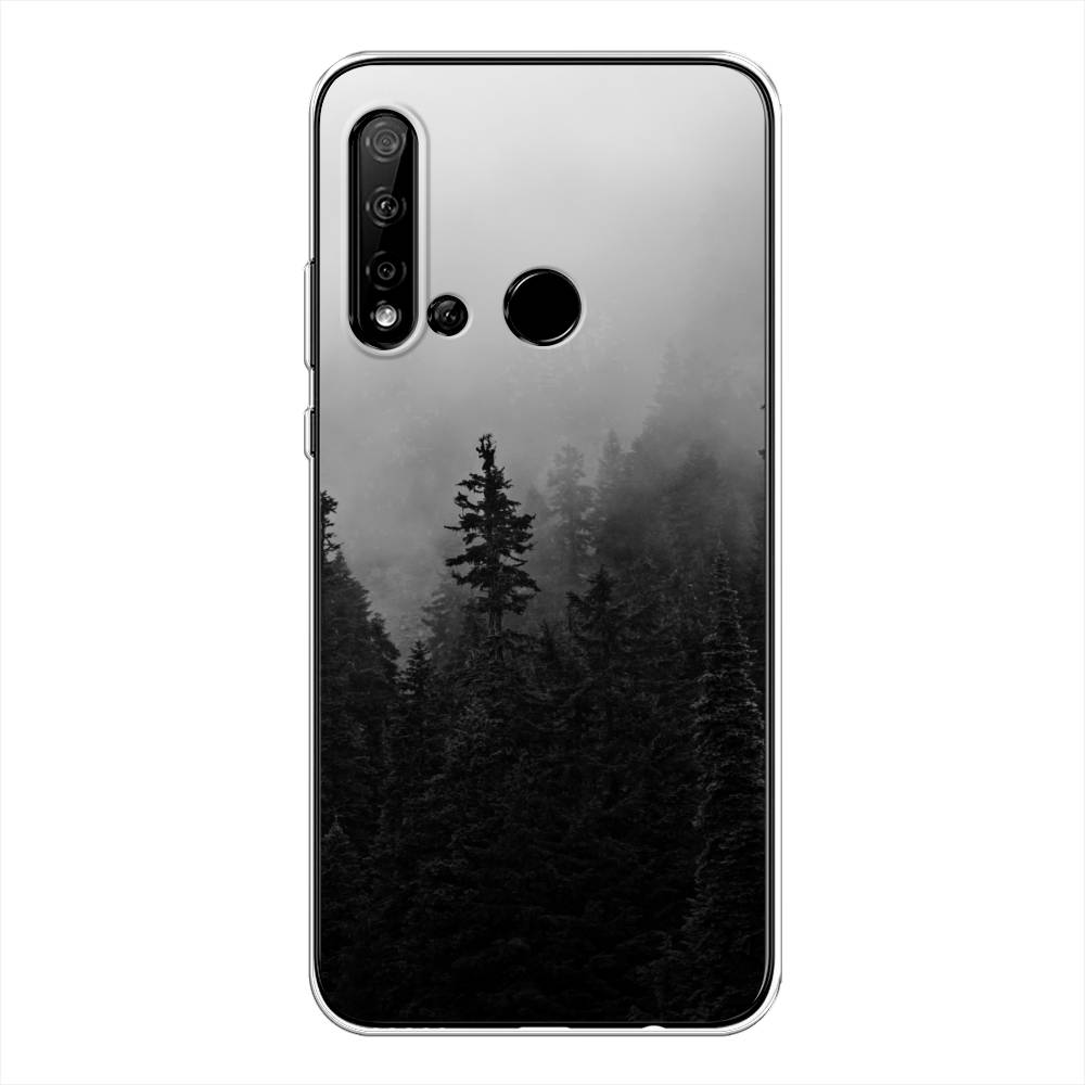 

Чехол на Huawei Nova 5i "Туманный лес", Серый;черный, 69850-2