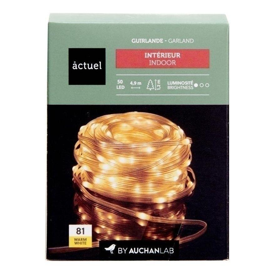 Гирлянда нить AСtuel теплый белый 50 LED ламп 230₽