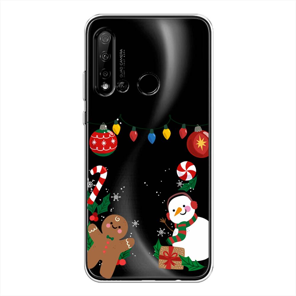 

Чехол на Huawei P20 Lite 2019 "Новогоднее настроение", Коричневый;красный;зеленый, 69750-5