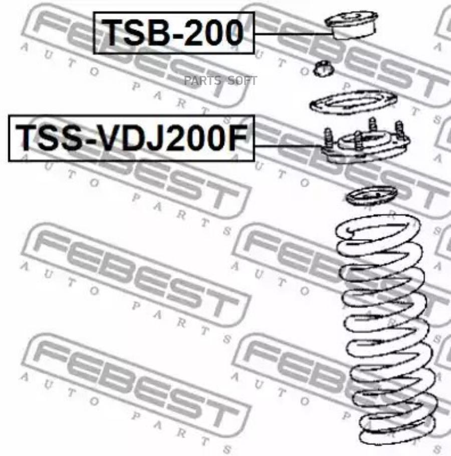 

FEBEST TSB-200 Втулка пер. аморт. TOYOTA LAND CRUISER URJ202,UZJ200,VDJ200 2007.09=