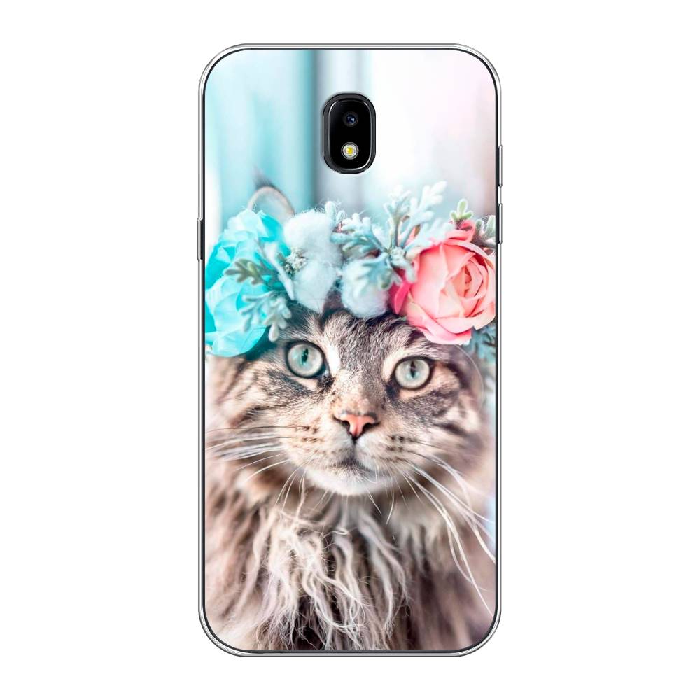 

Чехол Awog на Samsung Galaxy J5 2017 / Самсунг J5 2017 "Кот в венке", Серый;голубой;розовый, 22850-2