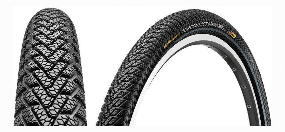 Покрышка зимняя липучка Continental TopContact Winter 2, 26 x 2.2 (55-559), отражатель, чё