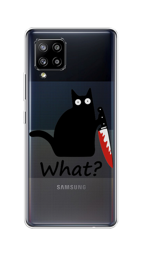 

Чехол на Samsung Galaxy A42 "Котик с ножом", Черный;красный, 2101750-6