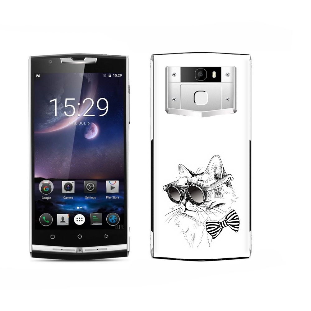

Чехол MyPads Tocco для Oukitel K15 Plus крутая кошка в очках, Прозрачный, Tocco