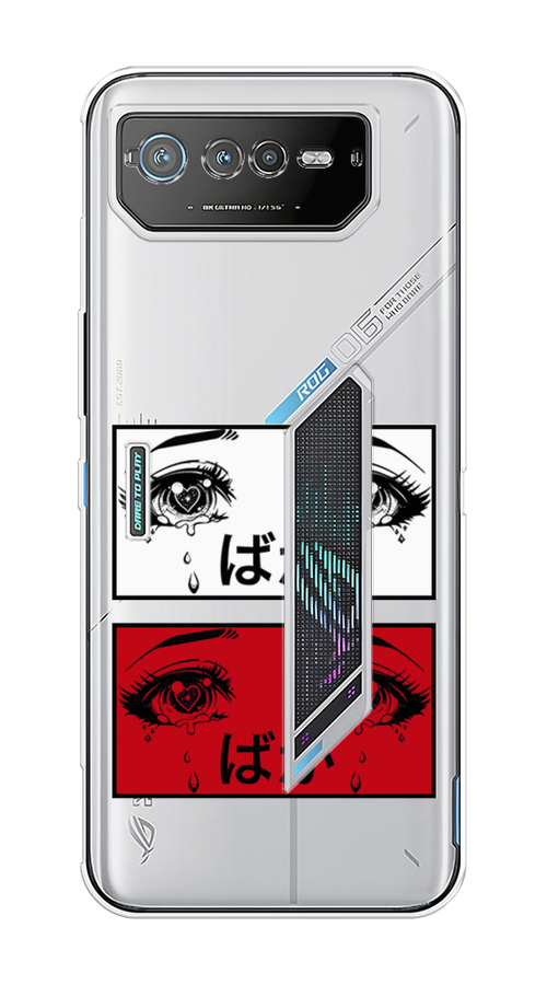 

Чехол на Asus ROG Phone 6 "Красные глаза манга", Красный;белый;черный, 44650-4