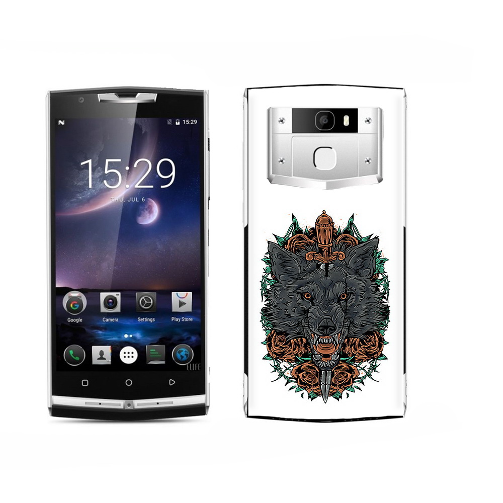 

Чехол MyPads Tocco для Oukitel K15 Plus красивый злой волк, Прозрачный, Tocco