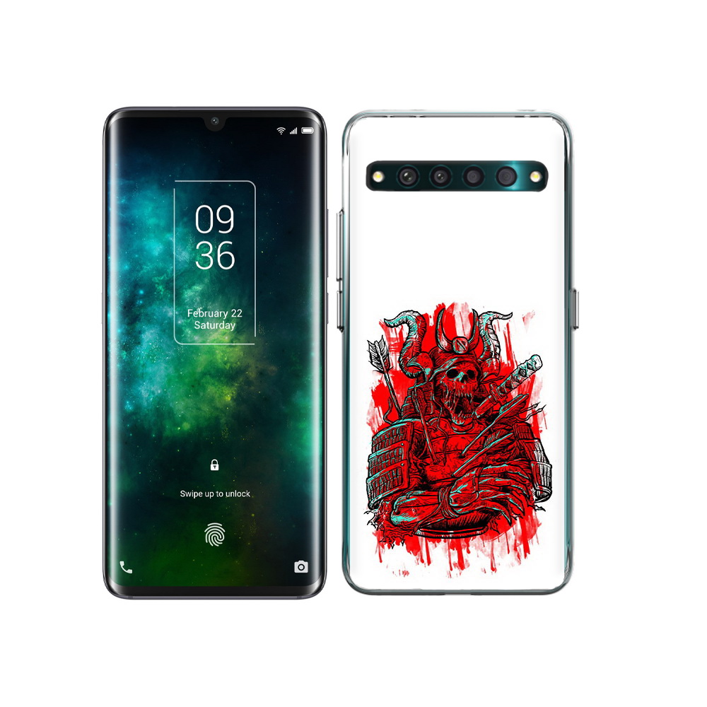 

Чехол MyPads Tocco для TCL 10 Pro красный скелет воин, Прозрачный, Tocco