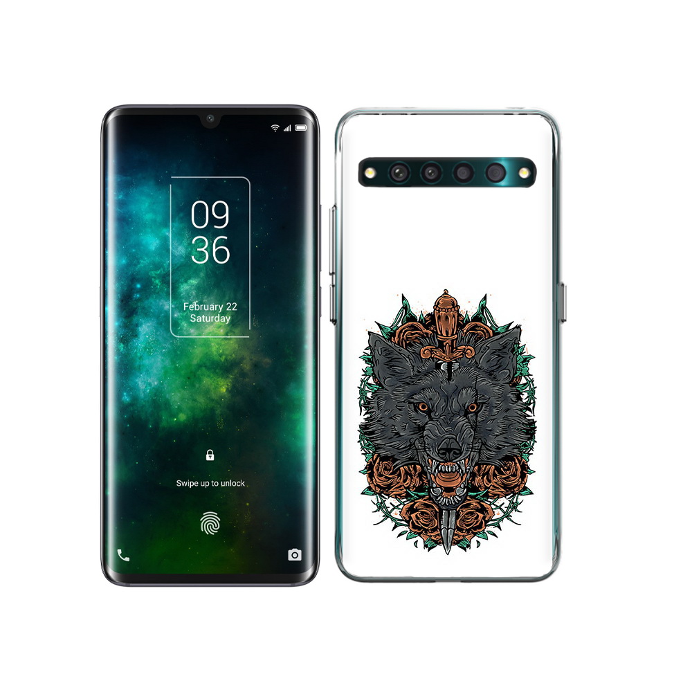 

Чехол MyPads Tocco для TCL 10 Pro красивый злой волк, Прозрачный, Tocco