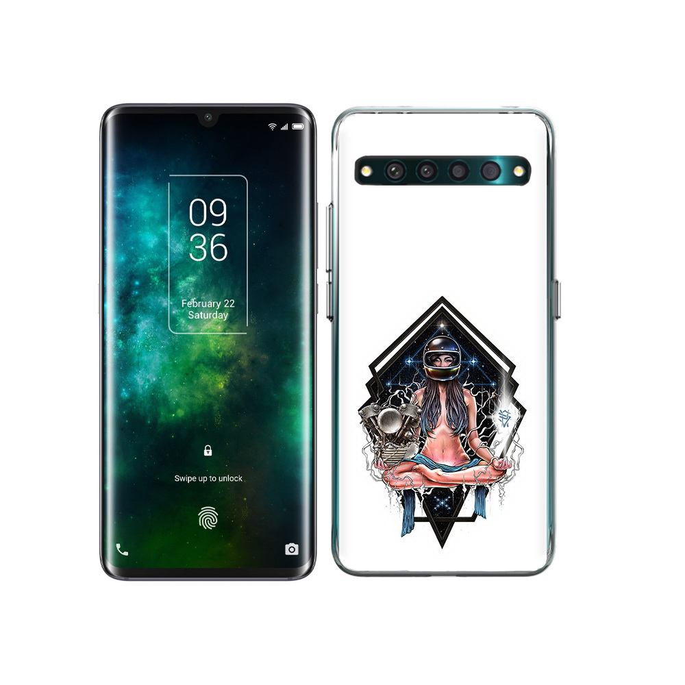 

Чехол MyPads Tocco для TCL 10 Pro красивая девушка в шлеме, Прозрачный, Tocco