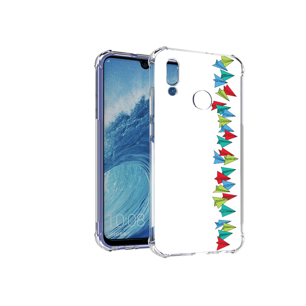 

Чехол MyPads Tocco для Huawei P Smart (2019) самолетики из листочков, Прозрачный, Tocco