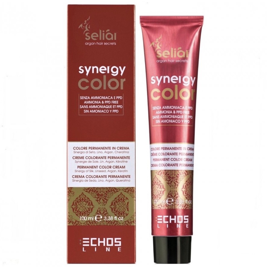 Крем-краска для волос Echos Line Seliar Synergy Color, 1.0 интенсивный черный, 100 мл крем краска для волос echos line seliar synergy color 6 0 интенсивный темно русый 100 мл