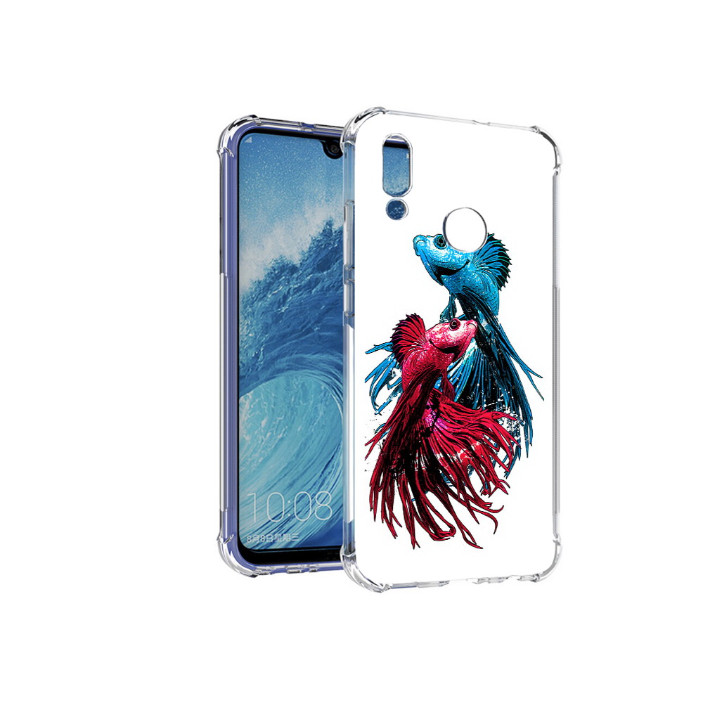 

Чехол MyPads Tocco для Huawei P Smart (2019) рыбы петушки, Прозрачный, Tocco