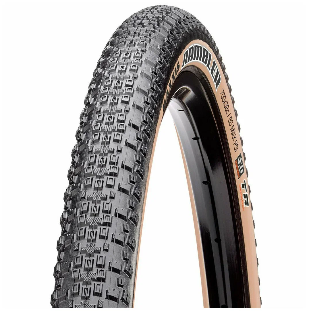 

Покрышка Maxxis Rambler 700x38C TPI 60 кевлар EXO/TR/Tanwall (ETB00333800), Черный;бежевый