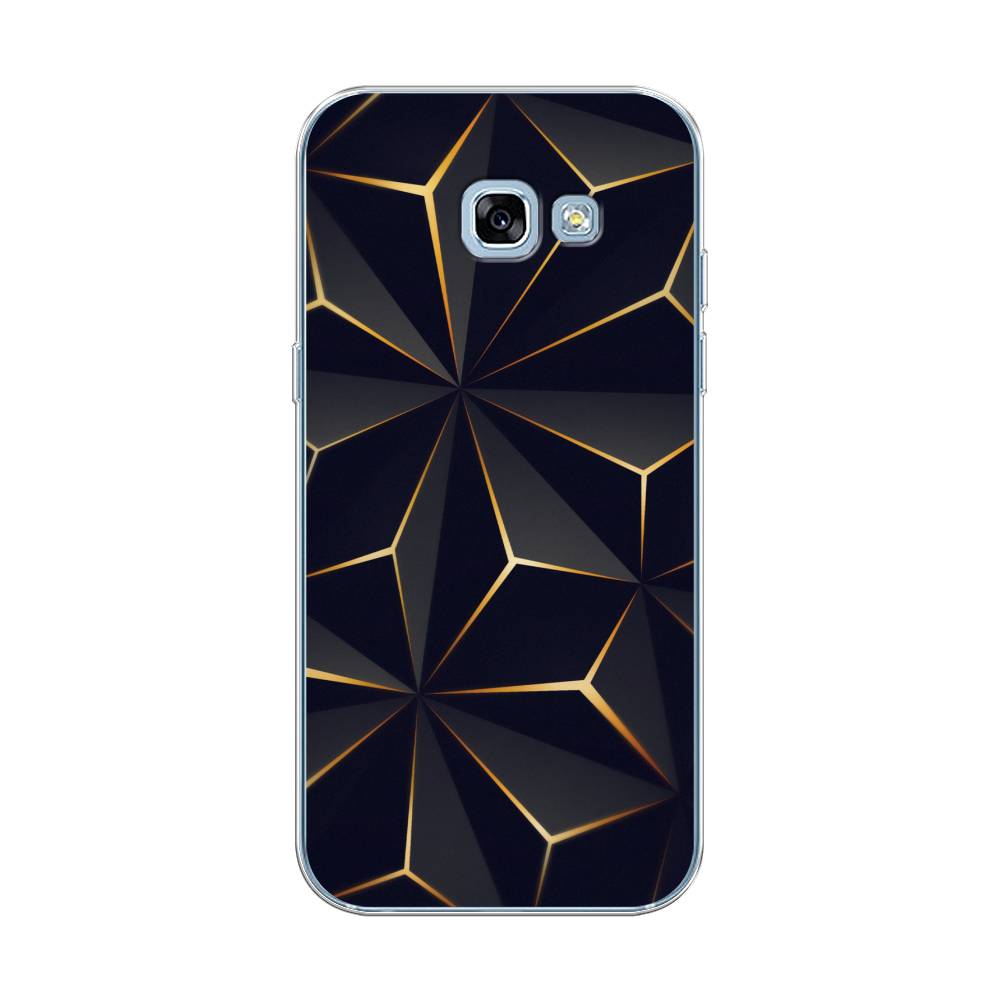 

Чехол на Samsung Galaxy A5 2017 "Черные полигоны", Золотистый;черный, 20650-3