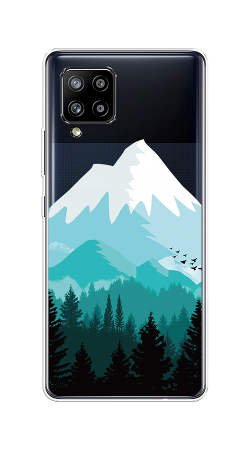

Чехол на Samsung Galaxy A42 "Синяя снежная гора", Белый;голубой, 2101750-2