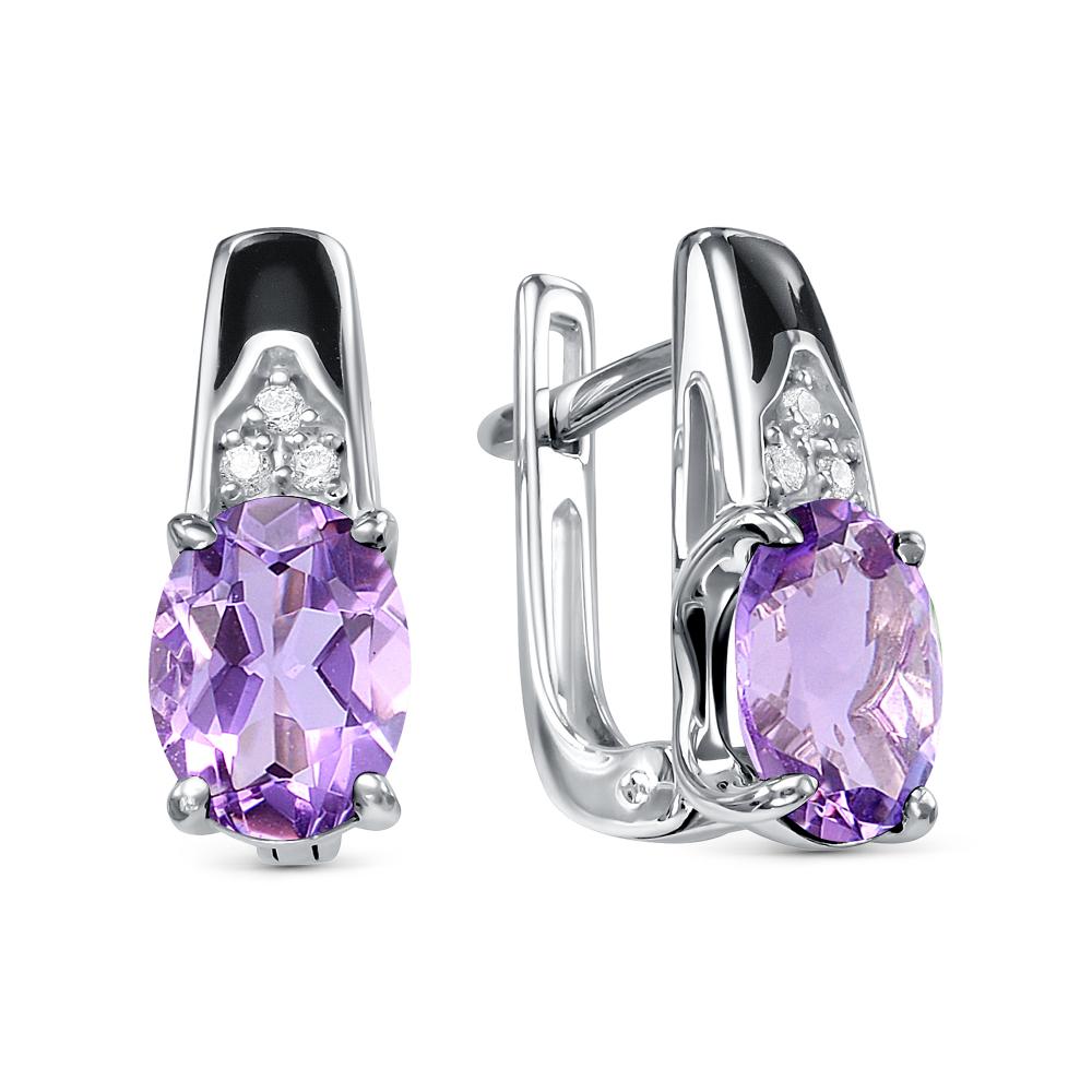 

Серьги из серебра с аметистом АЛЬКОР 02-1459_0М30-00, 02-1459_0М30-00