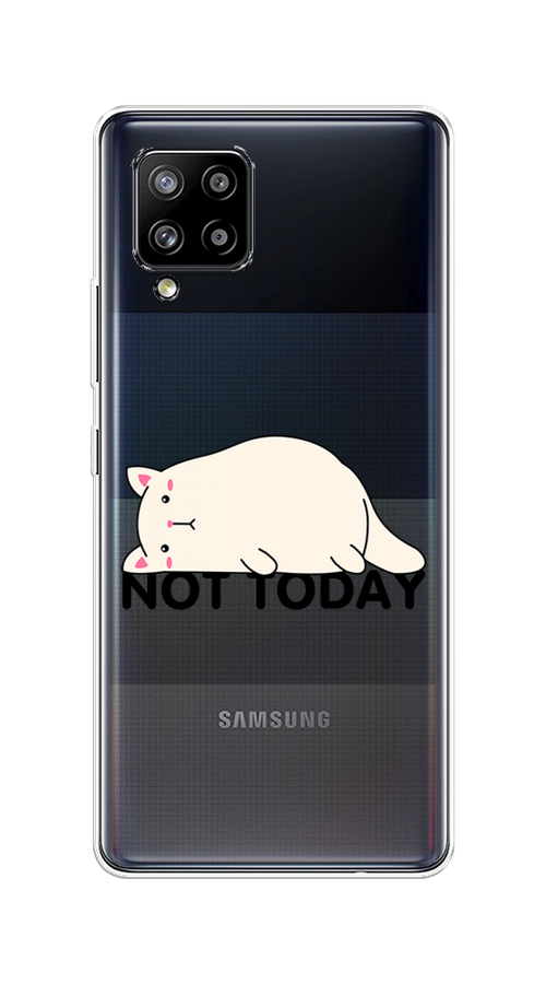 

Чехол на Samsung Galaxy A42 "Cat not today", Белый;розовый;черный, 2101750-1
