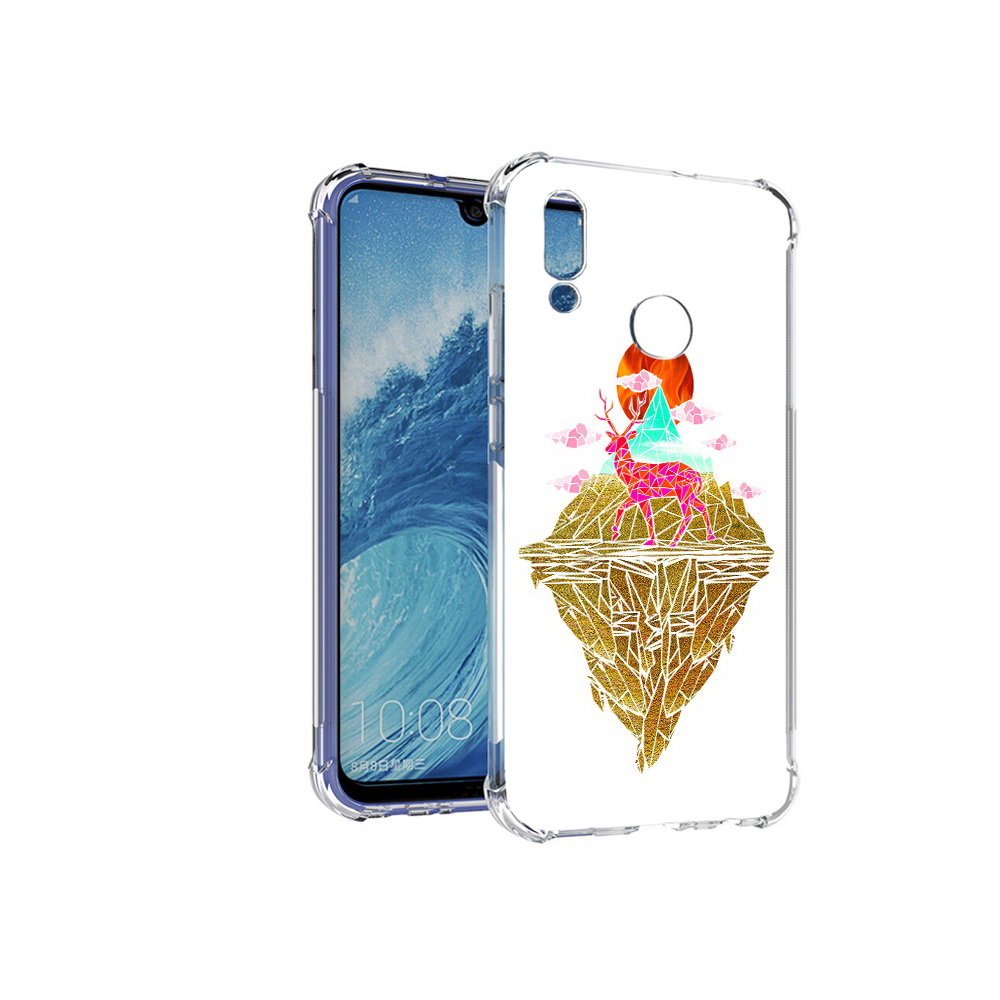 

Чехол MyPads Tocco для Huawei P Smart (2019) розовый олень абстракция, Прозрачный, Tocco