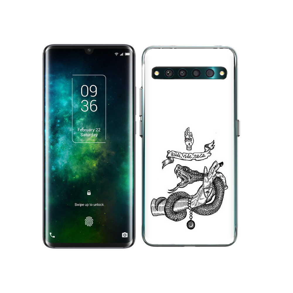 

Чехол MyPads Tocco для TCL 10 Pro змея на руке рисунок, Прозрачный, Tocco