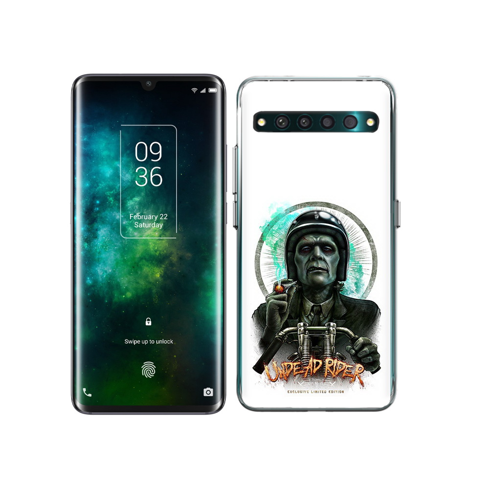 

Чехол MyPads Tocco для TCL 10 Pro зеленый мужчина с сигаретой на мотоцикле, Прозрачный, Tocco
