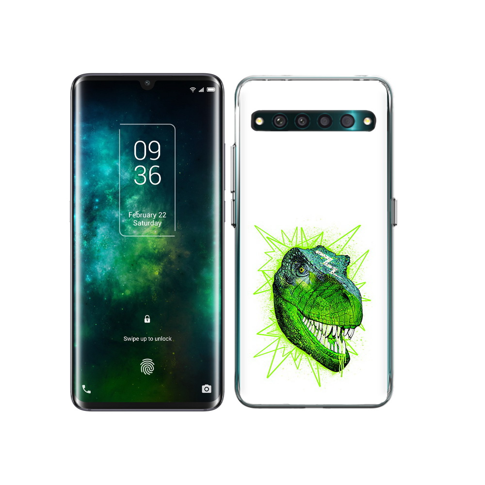 

Чехол MyPads Tocco для TCL 10 Pro зеленый динозавр, Прозрачный, Tocco